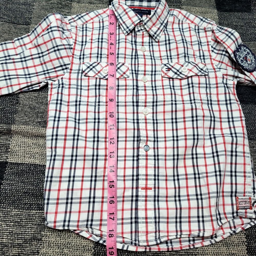 Tommy Hilfiger Button Down Plaid Boys Shirt Size 6 Casual, School, Event - Picture 8 of 9